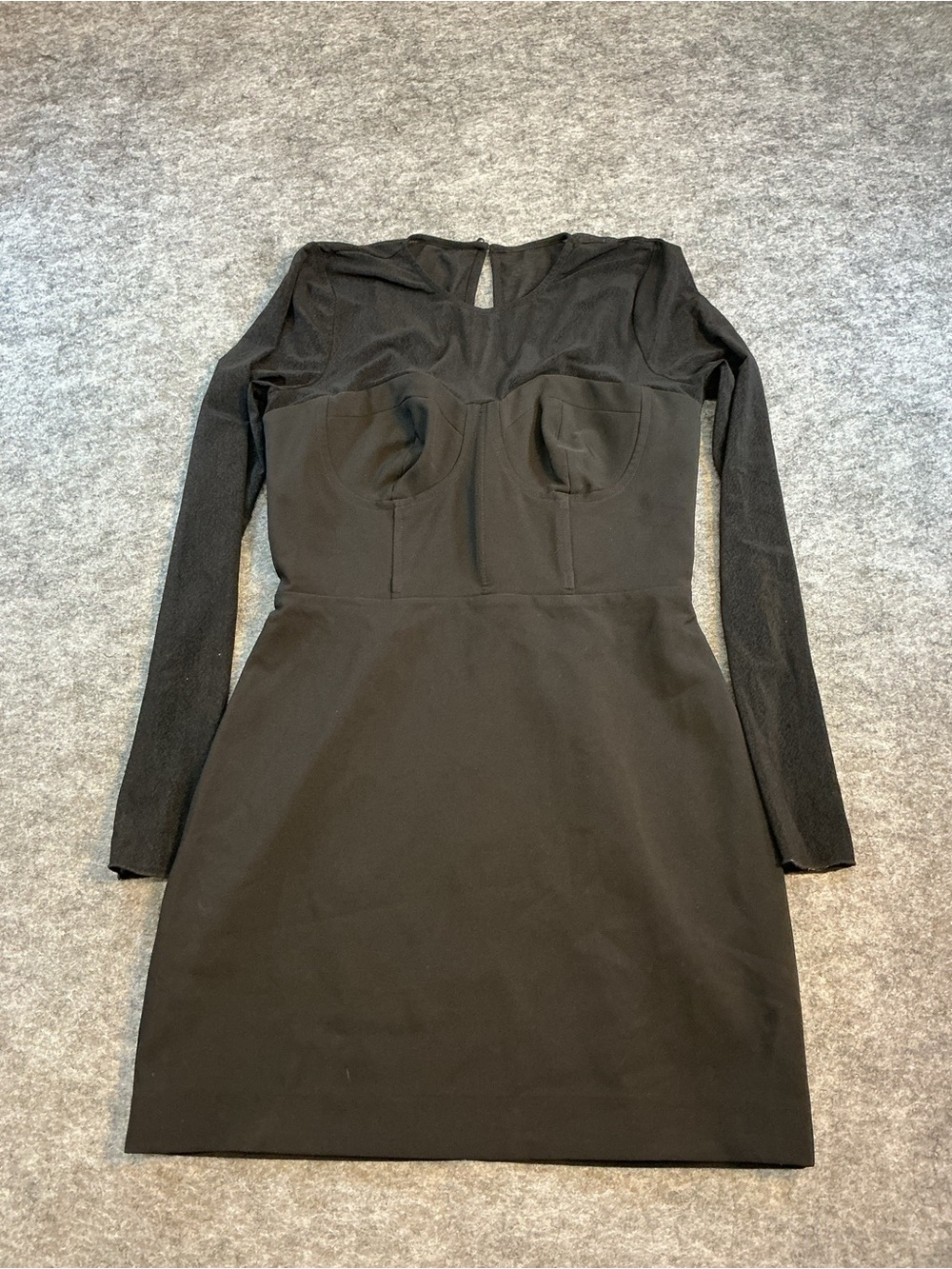 NBD Black Long Sleeve Mesh Dress Size Medium